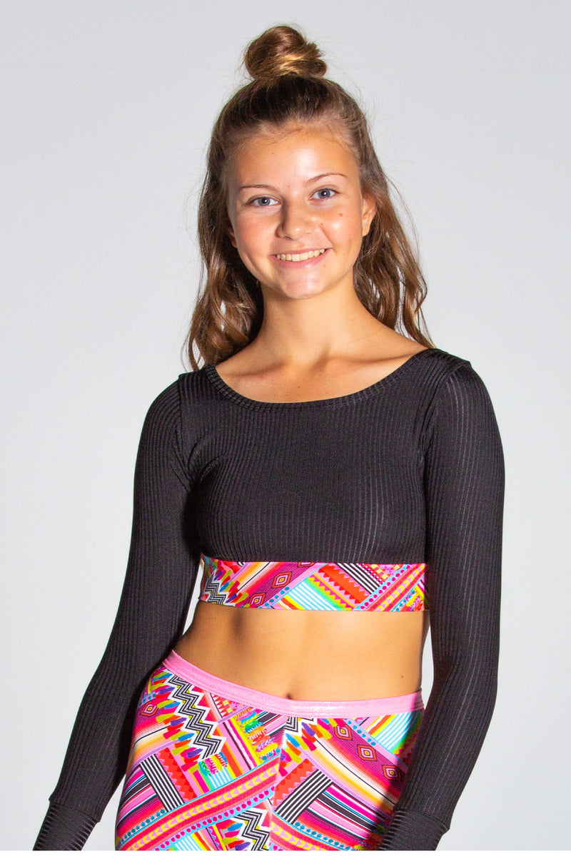 Cancun Cropped Long Sleeve Top