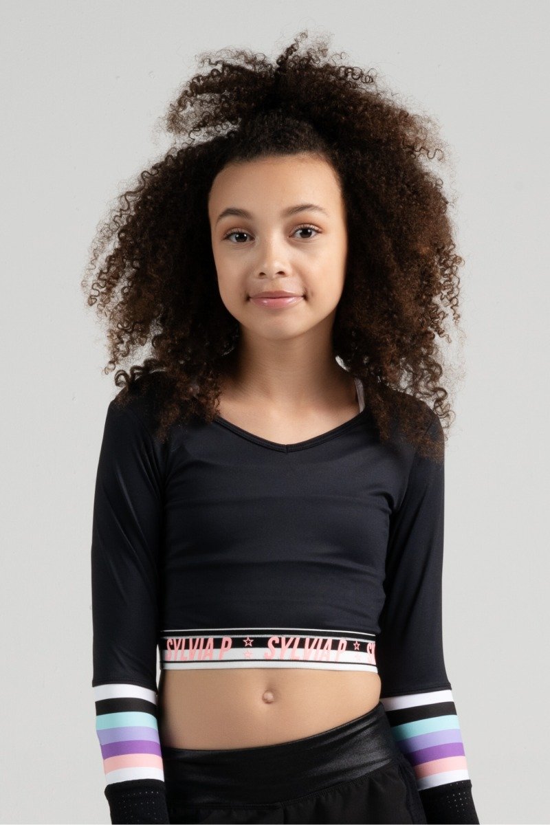 Trackside Cropped Long Sleeve Top